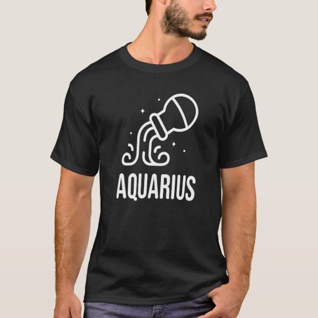 Camiseta Horoscope Aquarius Zodiac Astrología Rótulo 10 (Anverso)