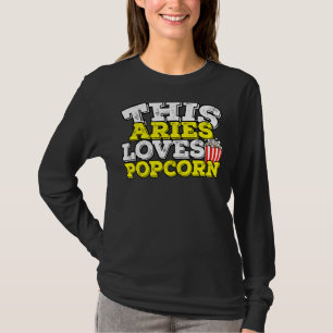 Camiseta Horoscope Zodiac Rótulo Aries Ama Popcorn