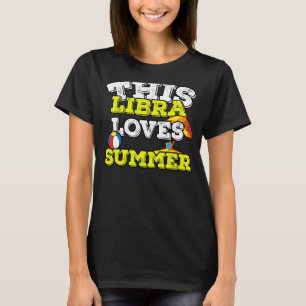 Camiseta Horoscope Zodiac Rótulo Libra Ama el Verano