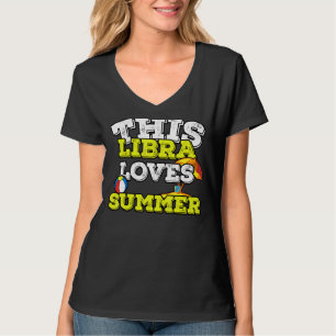 Camiseta Horoscope Zodiac Rótulo Libra Ama el Verano