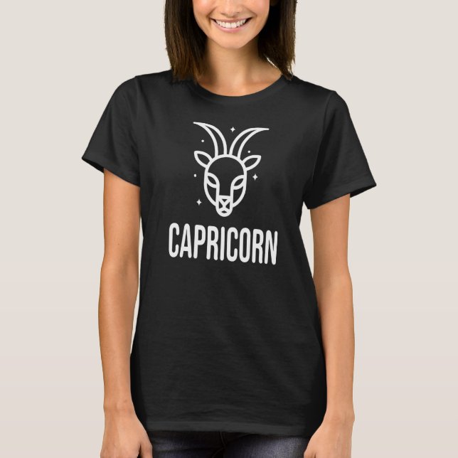 Camiseta Horoscopio Capricornio Rótulo de Astrología Zodiac (Anverso)