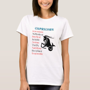Camiseta Horoscopio de Capricornio Rótulo Zodiaco