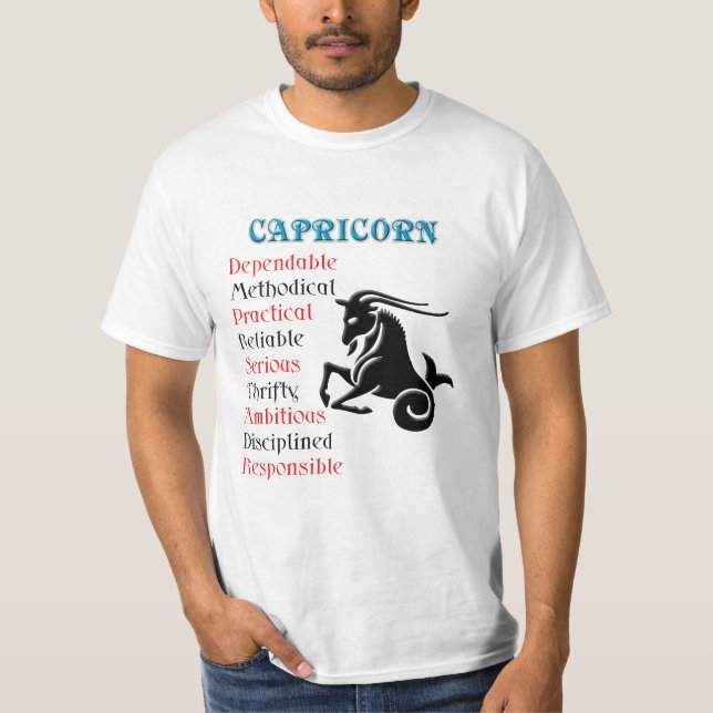 Camiseta Horoscopio de Capricornio Rótulo Zodiaco (Anverso)