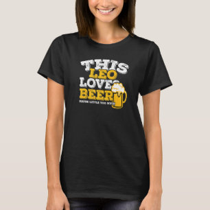Camiseta Horoscopio Leo Zodiac Rótulo ama a la cerveza
