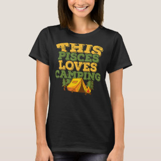 Camiseta Horoscopio Rótulo Zodiac Pisces Ama Camping