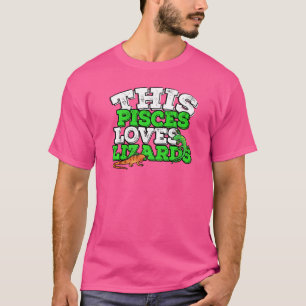 Camiseta Horoscopio Rótulo Zodiac Pisces Ama Lizards