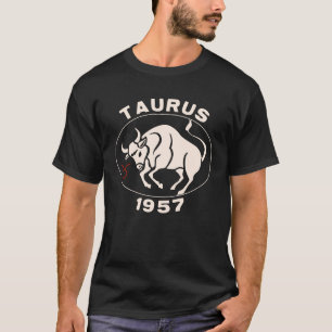 Camiseta Horoscopio Rótulo Zodiaco Bull Taurus 1957