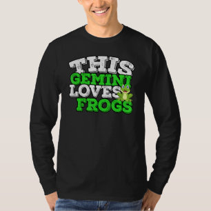 Camiseta Horoscopio Rótulo Zodiaco Gemini ama a las ranas