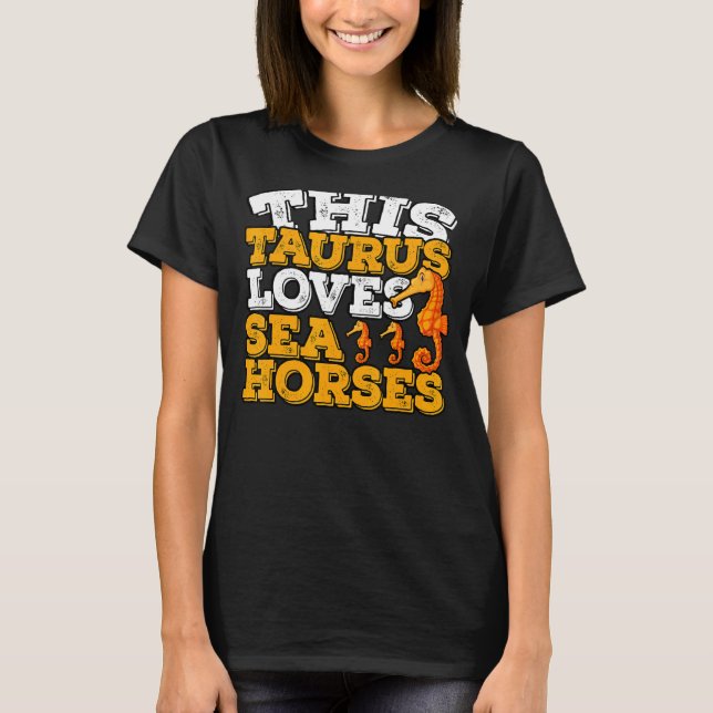 Camiseta Horoscopio Rótulo Zodiaco Taurus Ama Caballos de M (Anverso)