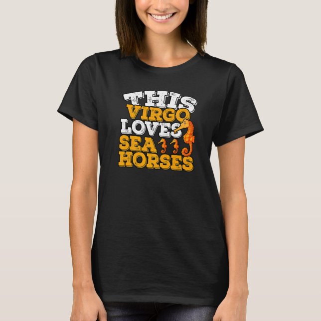Camiseta Horoscopio Rótulo Zodiaco Virgo ama Caballos de Ma (Anverso)