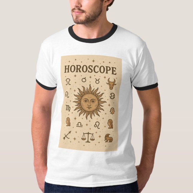 Camiseta Horoscopio Vintage Astrología Zodiaca Sol Ilustrac (Anverso)