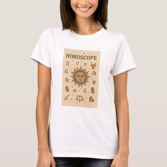 Camiseta Horoscopio Vintage Astrología Zodiaca Sol Ilustrac (Anverso)