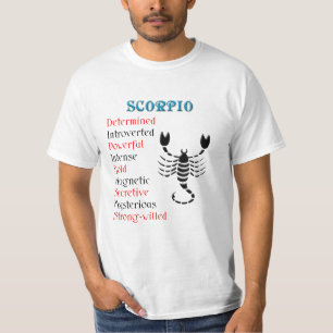 Camiseta Horóscopo Escorpio Rótulo Zodiaco