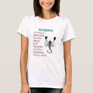 Camiseta Horóscopo Escorpio Rótulo Zodiaco