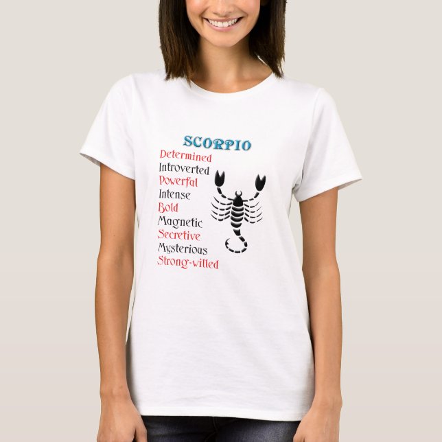 Camiseta Horóscopo Escorpio Rótulo Zodiaco
