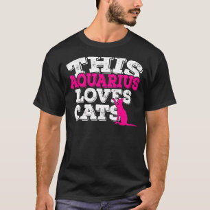 Camiseta Horóscopo Signo Zodiaco Acuario Ama Gatos
