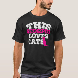 Camiseta Horóscopo Signo Zodiaco Escorpio Ama Gatos