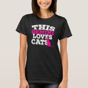Camiseta Horóscopo Signo Zodiaco Géminis Ama Gatos