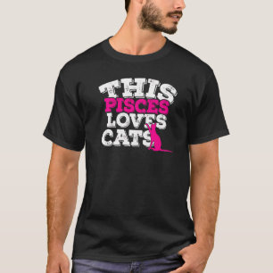 Camiseta Horóscopo Signo Zodiaco Piscis Ama Gatos