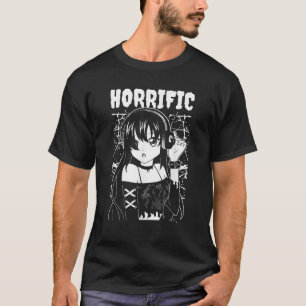 Camiseta Horrible Anime Kawaii Estética Gótica Darkwave Em