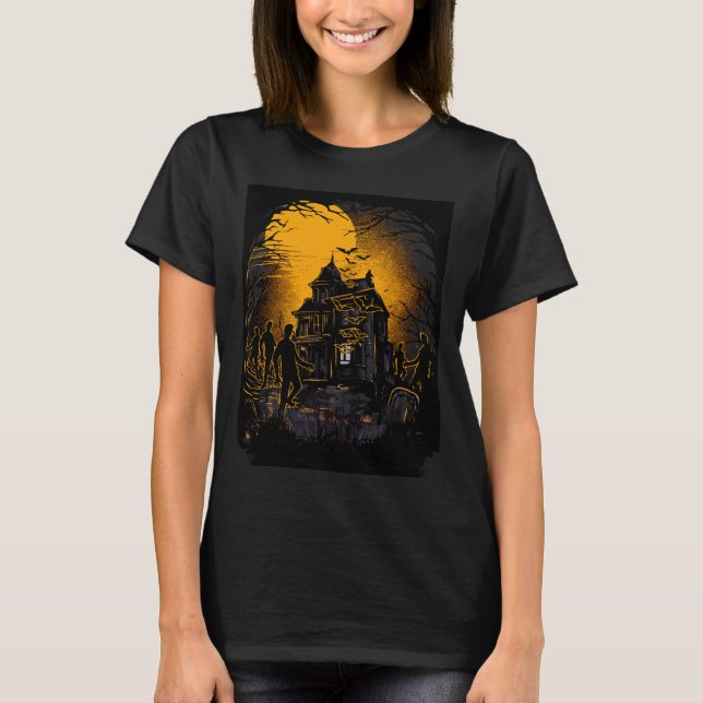 Camiseta Horrible escena nocturna de Halloween (Anverso)