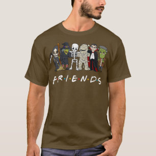 Camiseta Horror amigos Skeleton Zombie Calabaza Mummy Hallo