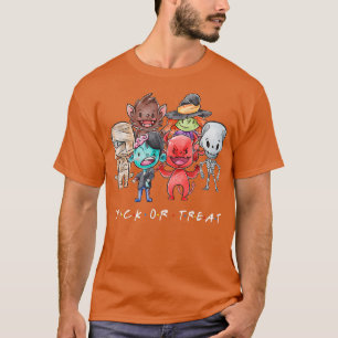 Camiseta Horror amigos Trick O Tremendo Calabaza Zombie Hal