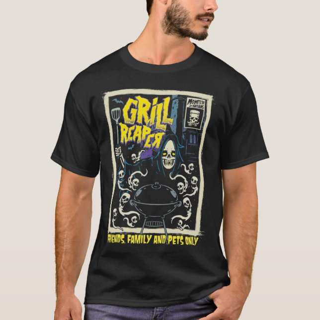 Camiseta Horror Art Bbq Grill Chef Psychobilly Punk bagel t (Anverso)