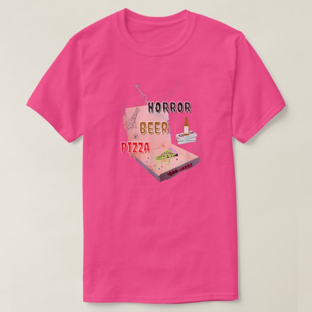 Camiseta Horror Beer Pizza  (Diseño del anverso)