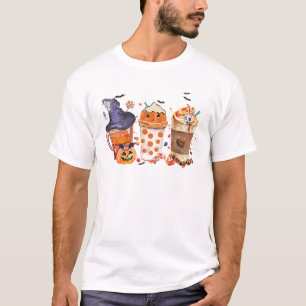 Camiseta Horror Cae Café Calabaza Spice Latte Iced Otoño