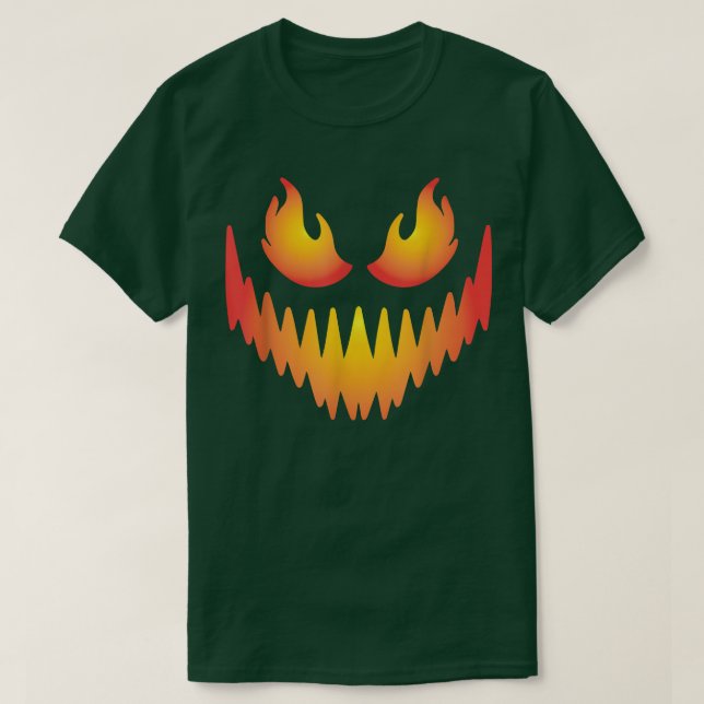 Camiseta Horror Cara de Calabaza Jack O Lantern Halloween (Diseño del anverso)
