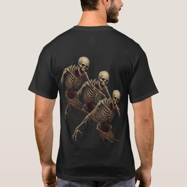 Camiseta Horror de Esqueleto Embrujado (Reverso)