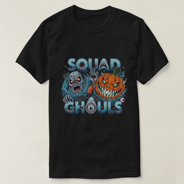 Camiseta Horror de Halloween de Squad Ghouls (Diseño del anverso)