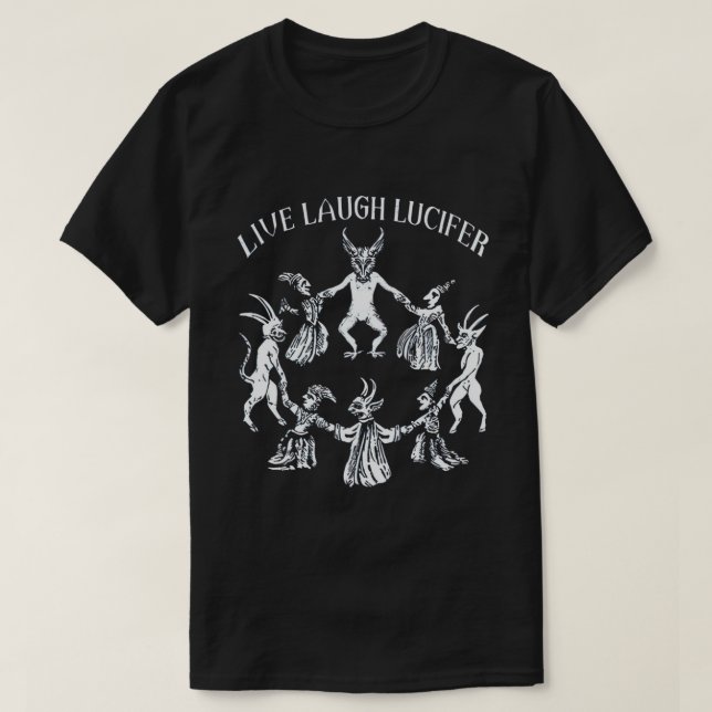 Camiseta Horror de LIVE-LAUGH-LUCIFER Satanic Demonc Dev (Diseño del anverso)