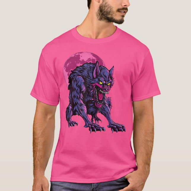 Camiseta Horror de Werewolf de la Luna Llena (Anverso)