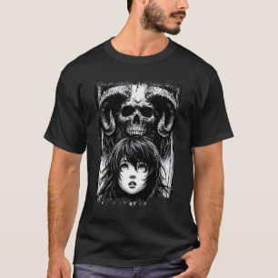 Camiseta Horror Demon Skull Manga Anime Gótico asustado H