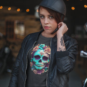 Camiseta Horror Día Gótico Mexicano De Candy Skull Muerto