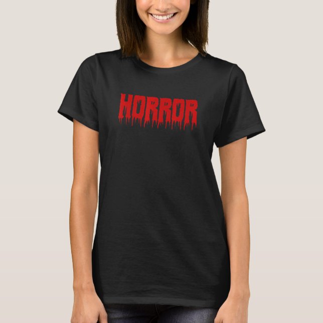 Camiseta Horror Fan Tees Fiendish Horror Textos (Anverso)