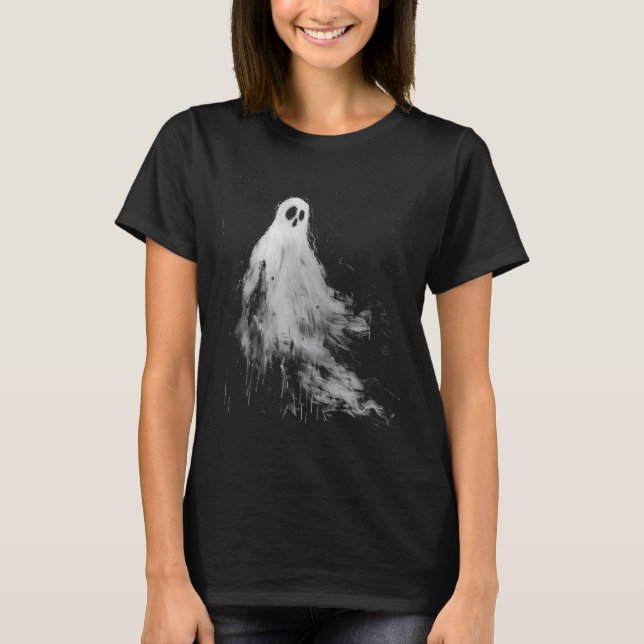 Camiseta Horror fantasma espeluznante Tristeza Halloween Gr (Anverso)