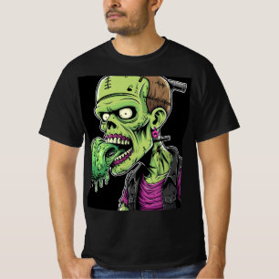 Camiseta Horror Halloween Zombie: Pizza de Frankenstein