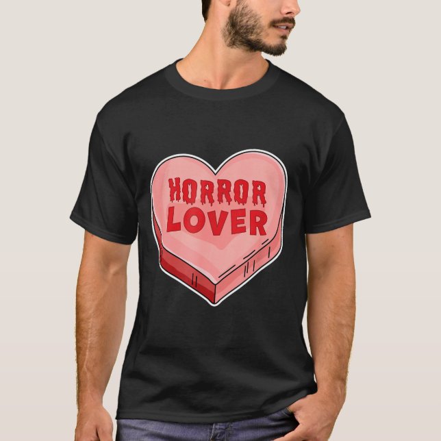 Camiseta Horror Lover Candy Heart Valentines Day Halloween  (Anverso)