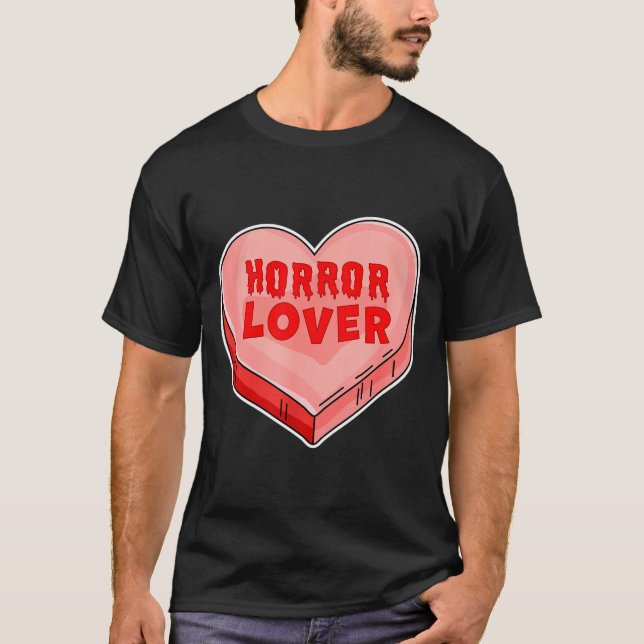 Camiseta Horror Lover Candy Heart Valentines Day Halloween  (Anverso)