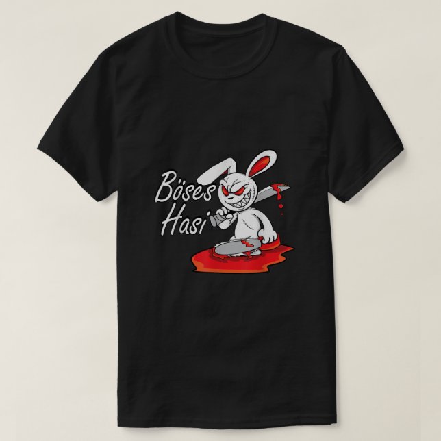 Camiseta Horror malvado Hasi Conejo Diciendo Regalo De Pasc (Diseño del anverso)