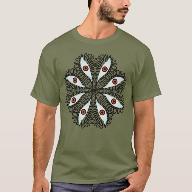 Camiseta Horror malvado ojos raros Trippy (Anverso)