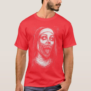 Camiseta Horror Monja Espeluznante Demonio Profano Malvado 