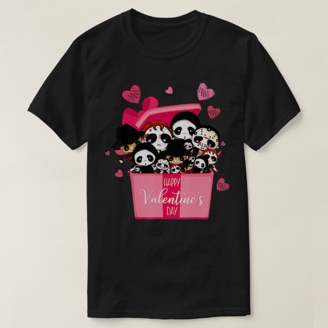 Camiseta Horror Movie Character Chibi With Heart Love Valen (Diseño del anverso)
