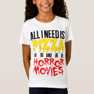 Camiseta Horror Movie Pizza Todo Lo Que Necesito Halloween