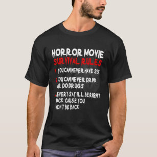 Camiseta Horror Movie Rules 80 película de terror TShirt