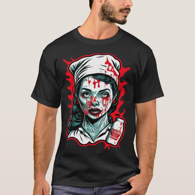 Camiseta Horror Nurse Nightmare Scary Terrifying Halloween (Anverso)