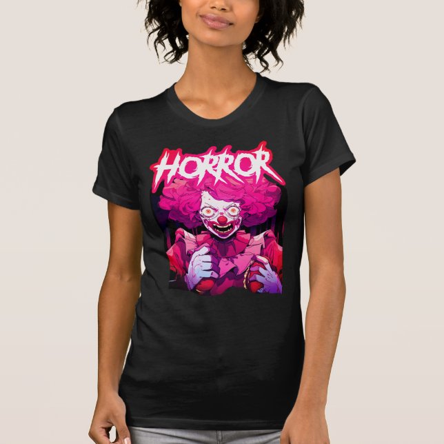 Camiseta Horror Payaso Rosado (Anverso)
